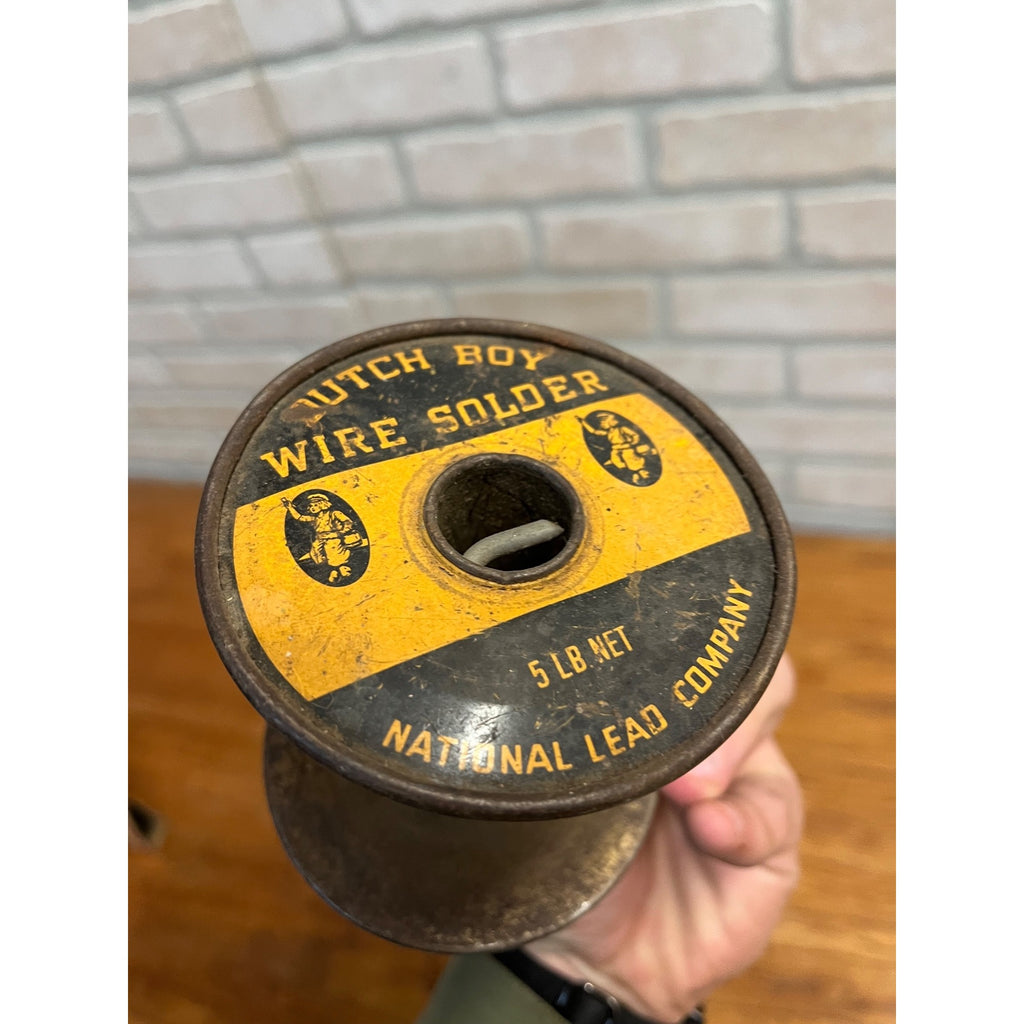 Vintage Dutch Boy National Lead Co. Wire Solder Advertising Tin Spool