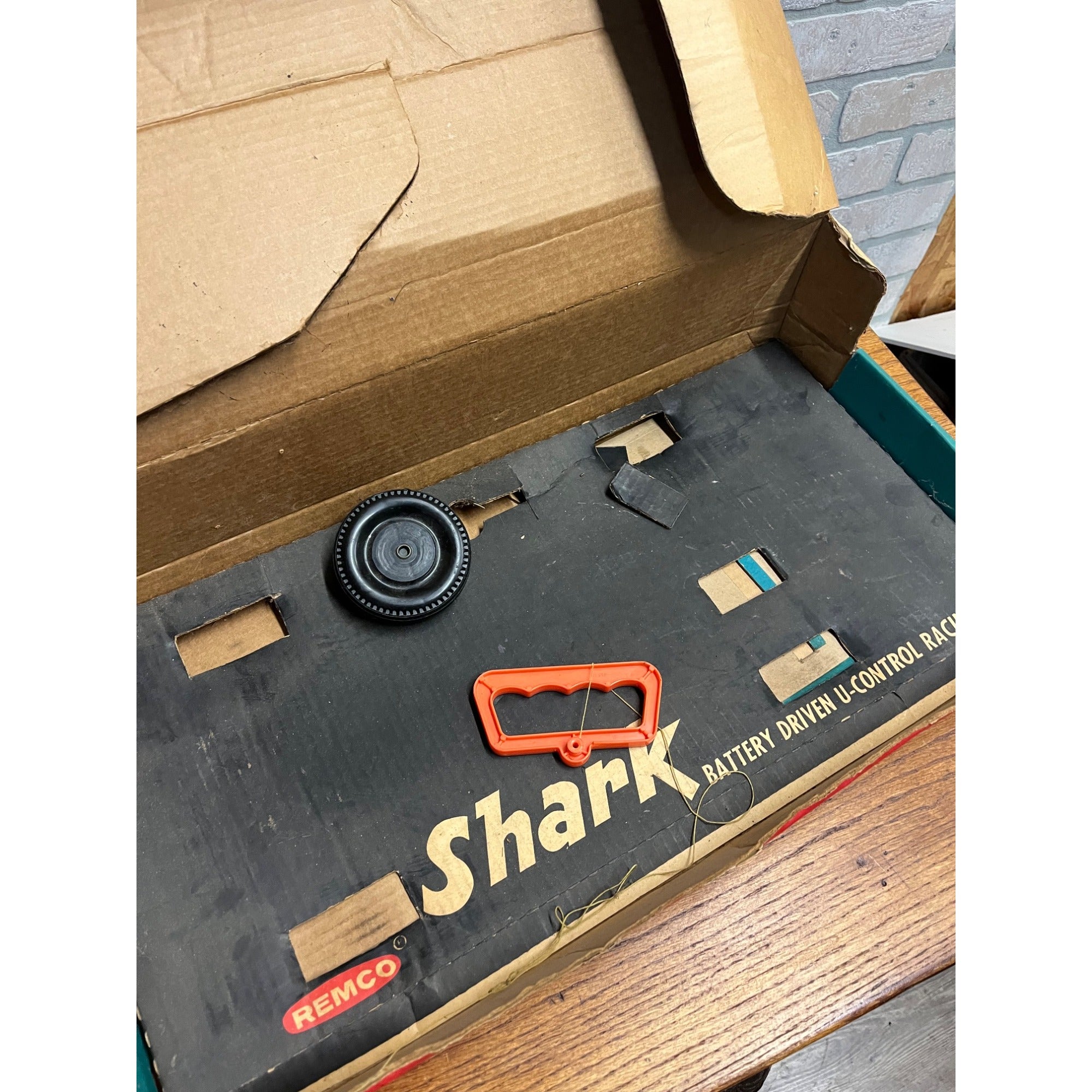Vintage Remco Shark Battery Driven U-Control Racing Race Car Toy w/ Orig. Box