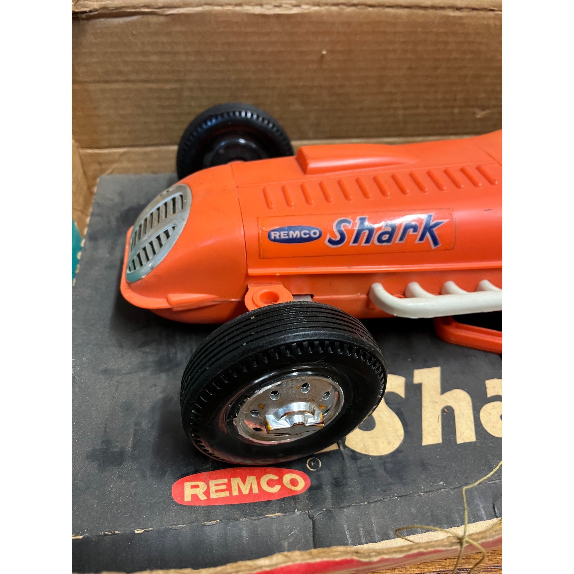 Vintage Remco Shark Battery Driven U-Control Racing Race Car Toy w/ Orig. Box