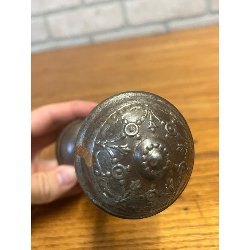 Antique c1895 Reading Hardware Clifton Door Knobs Pair Victorian House Salvage