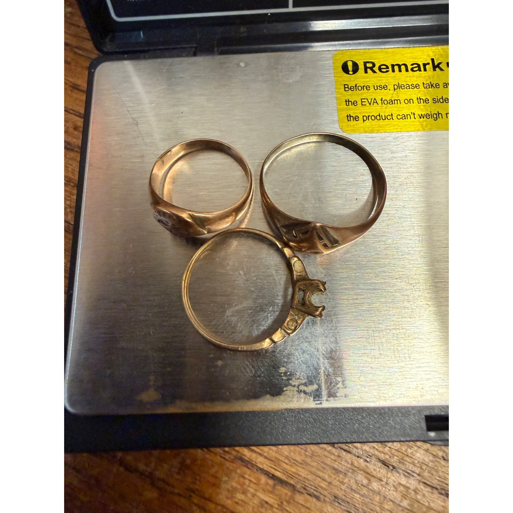 Vintage Gold Scrap Rings 14K & 10K -- 10.14g Total