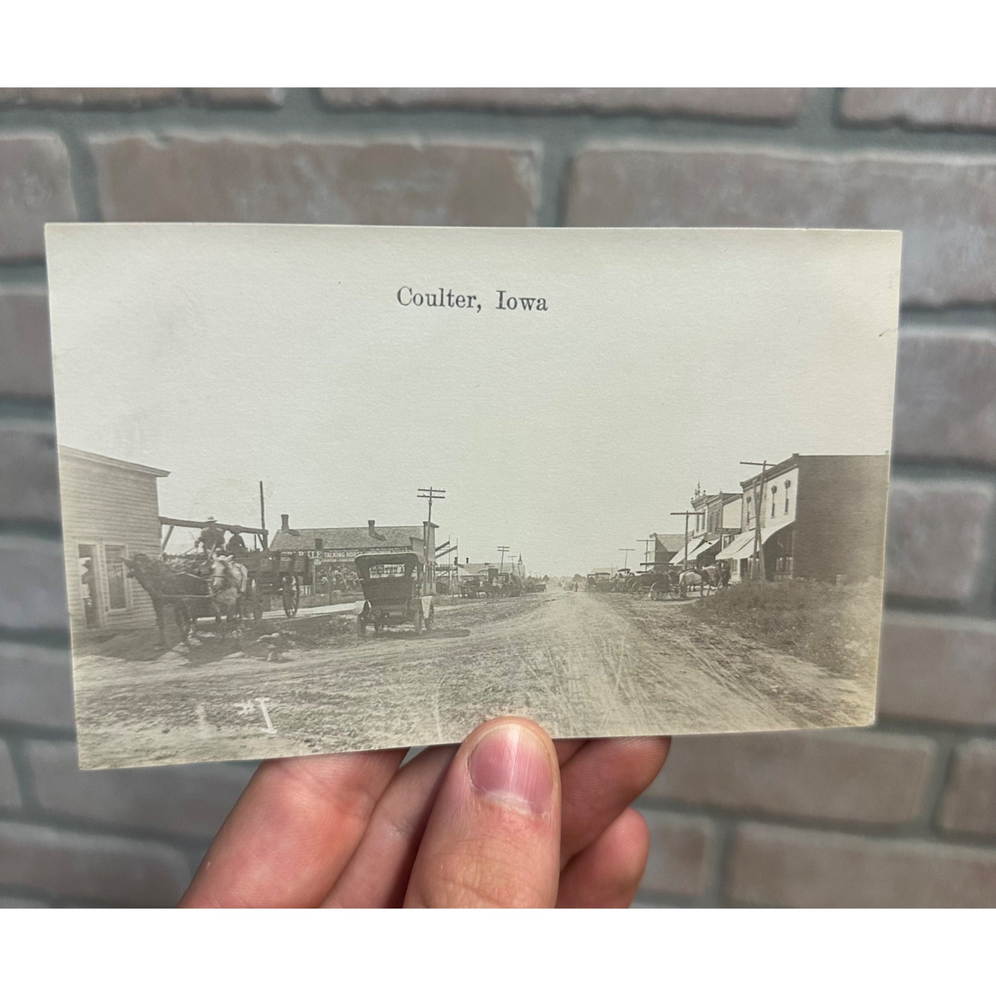 Coulter Iowa IA RPPC Postcard Main Street View Early 1900s Vintage
