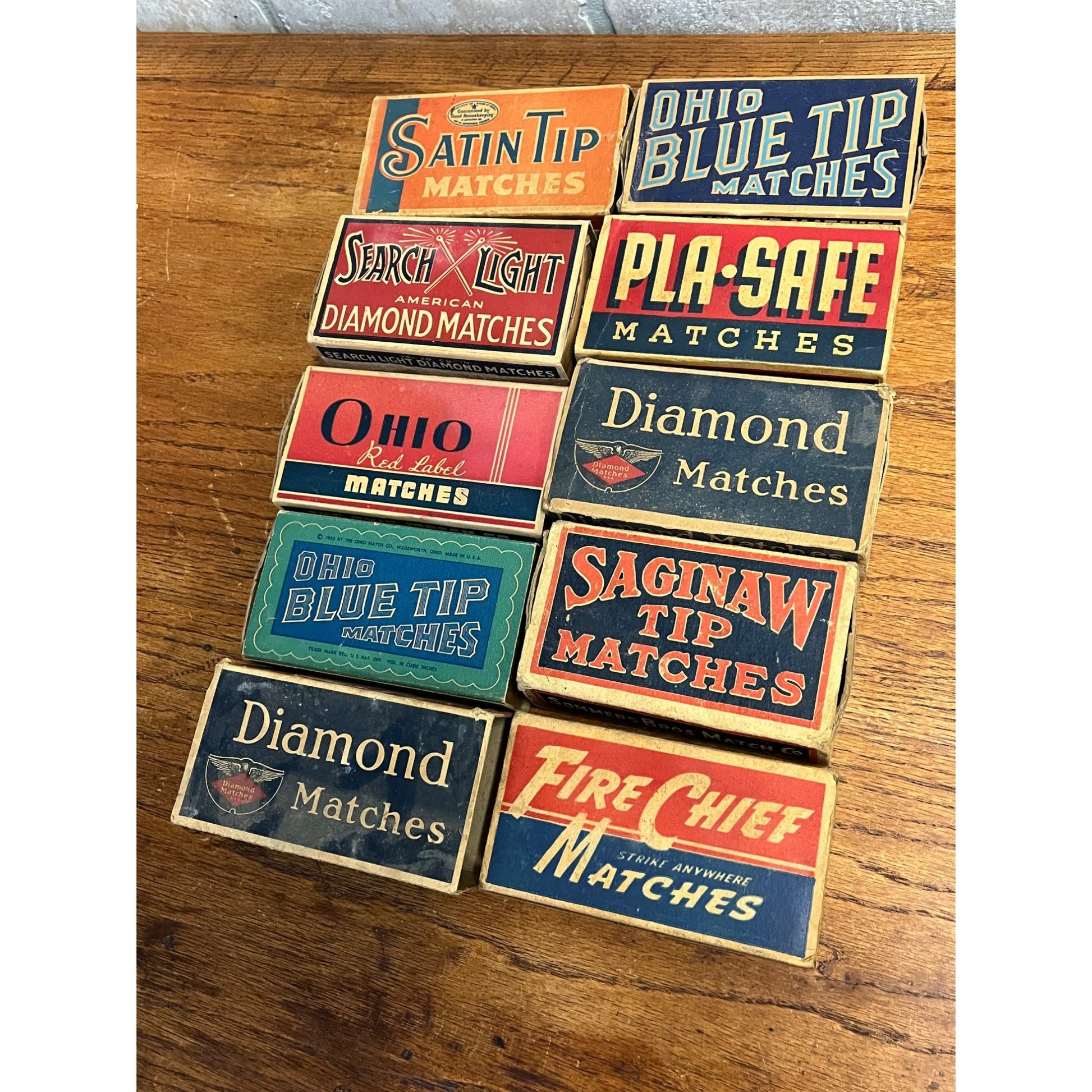 Vintage 1930s-50s Huge Lot Empty Matches Boxes Ohio, Saginaw, Diamond