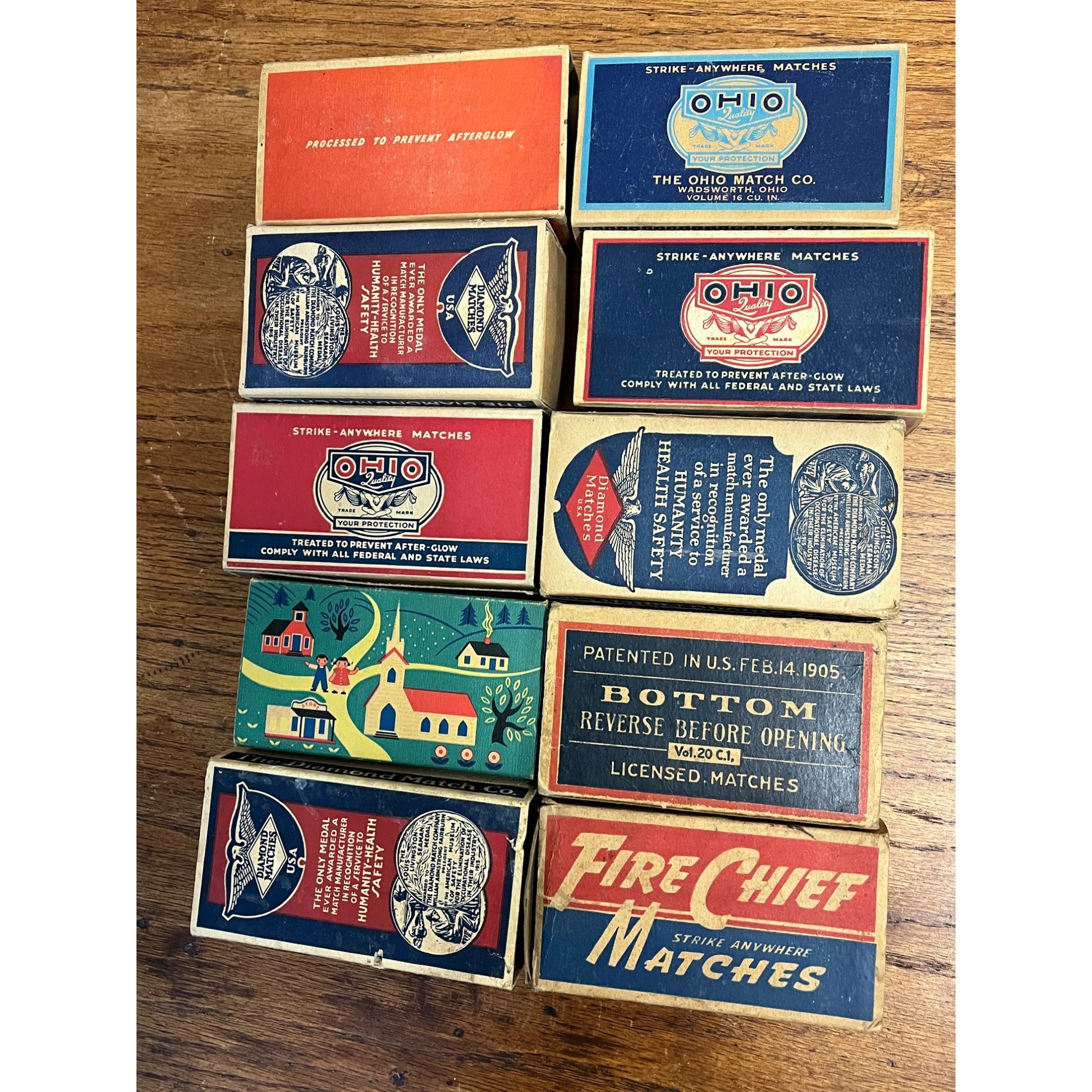 Vintage 1930s-50s Huge Lot Empty Matches Boxes Ohio, Saginaw, Diamond