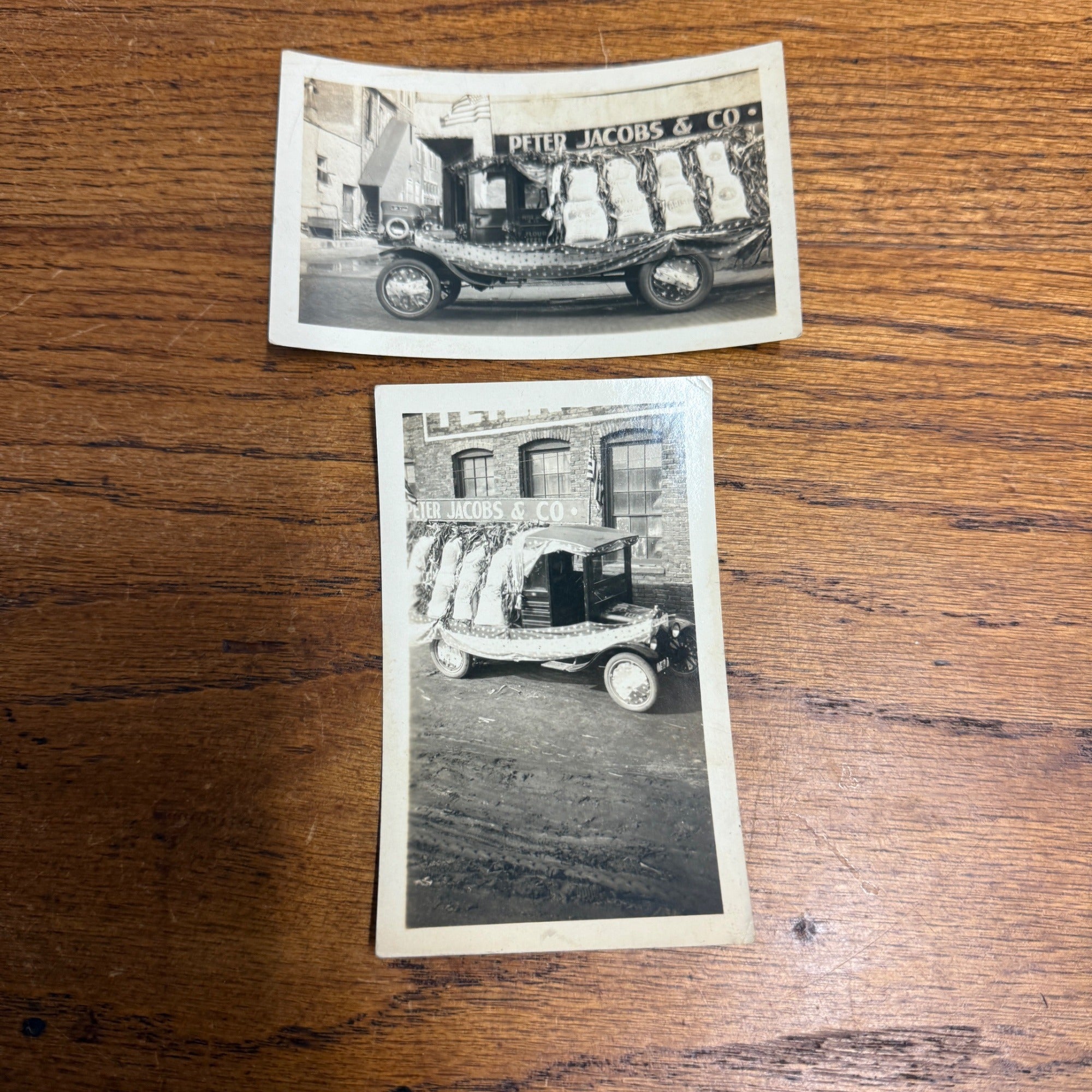 (2) Peter Jacobs & Co Flour Feeds Kenosha Wis Snapsots Photogrpahs 4.5" x 2.75"