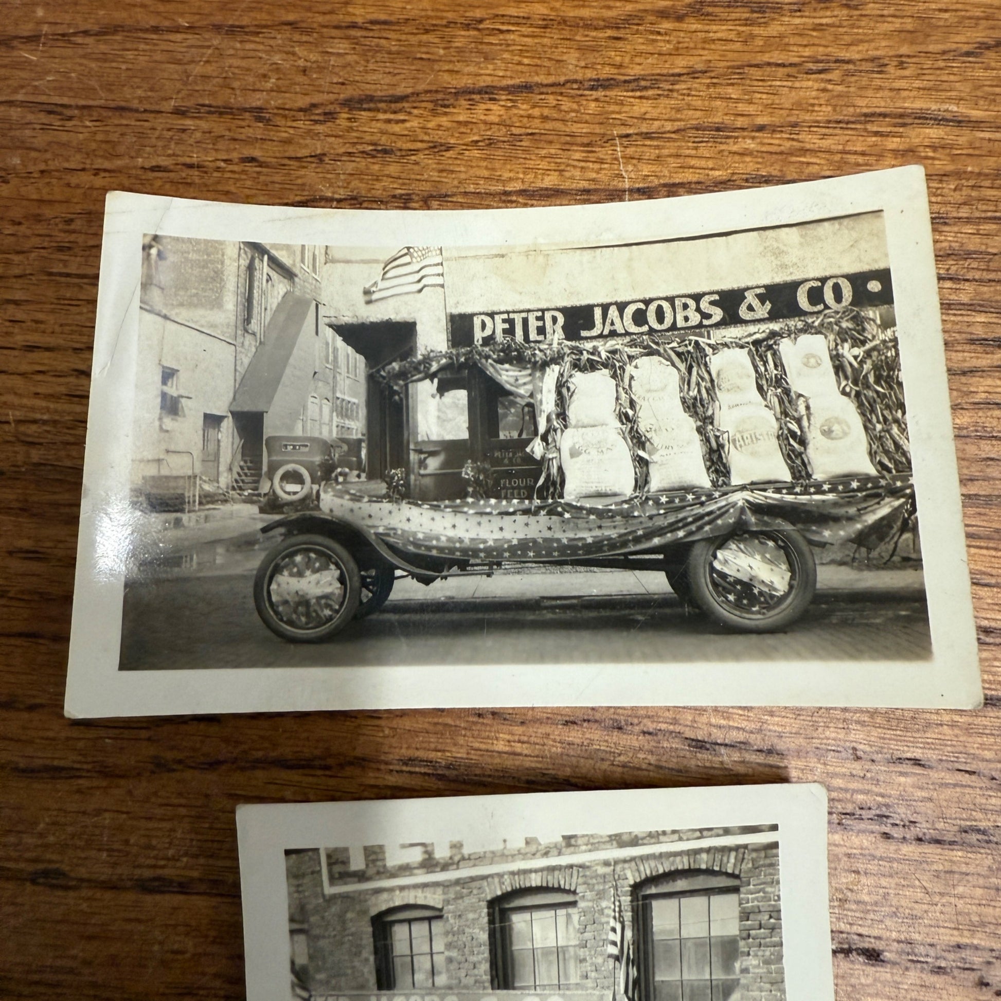 (2) Peter Jacobs & Co Flour Feeds Kenosha Wis Snapsots Photogrpahs 4.5" x 2.75"