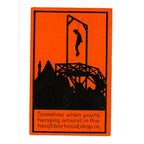 EXCEEDINGLY RARE Halloween Whitney Orange Silhouette Gallows Hanging Postcard Macabre