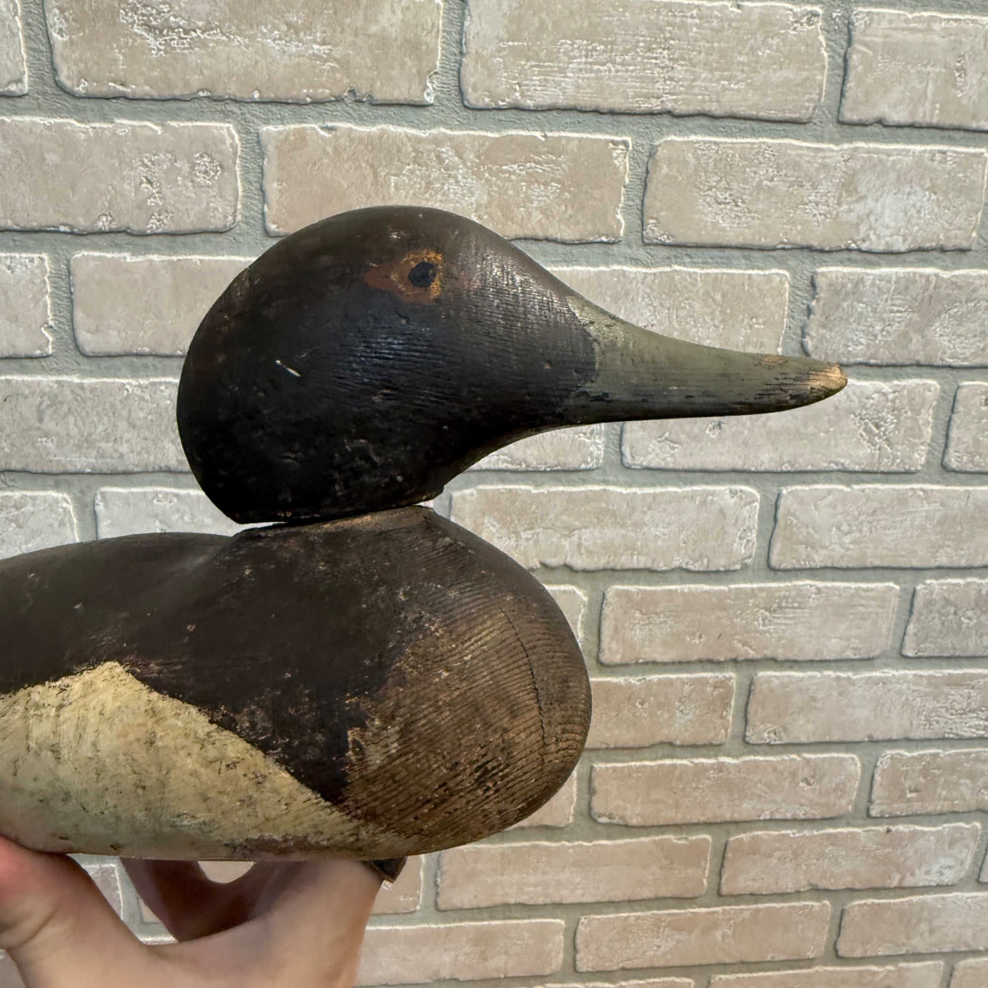 Vintage Mason Eye Canvasback Painted  Eye Hen Duck Decoy Wooden