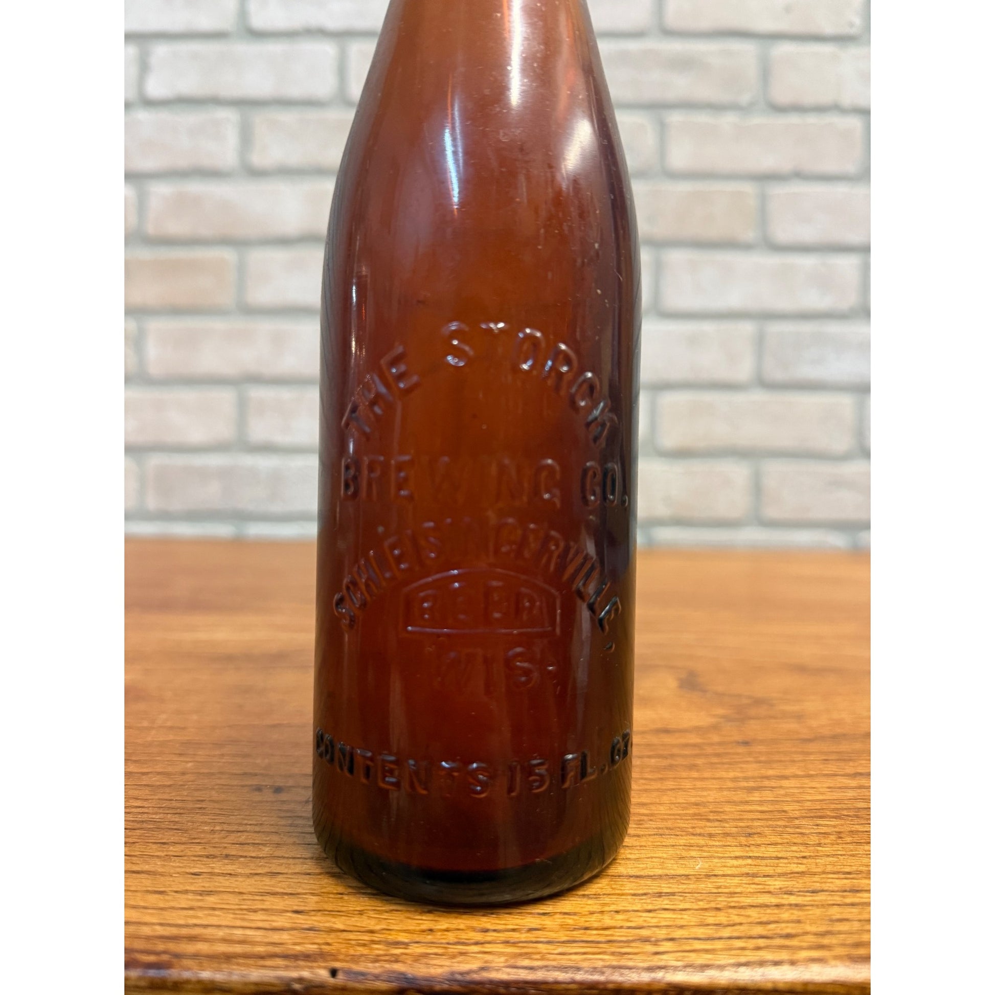 Vintage Storck Beer Slinger Embossed Amber Bottle Wisconsin Wis