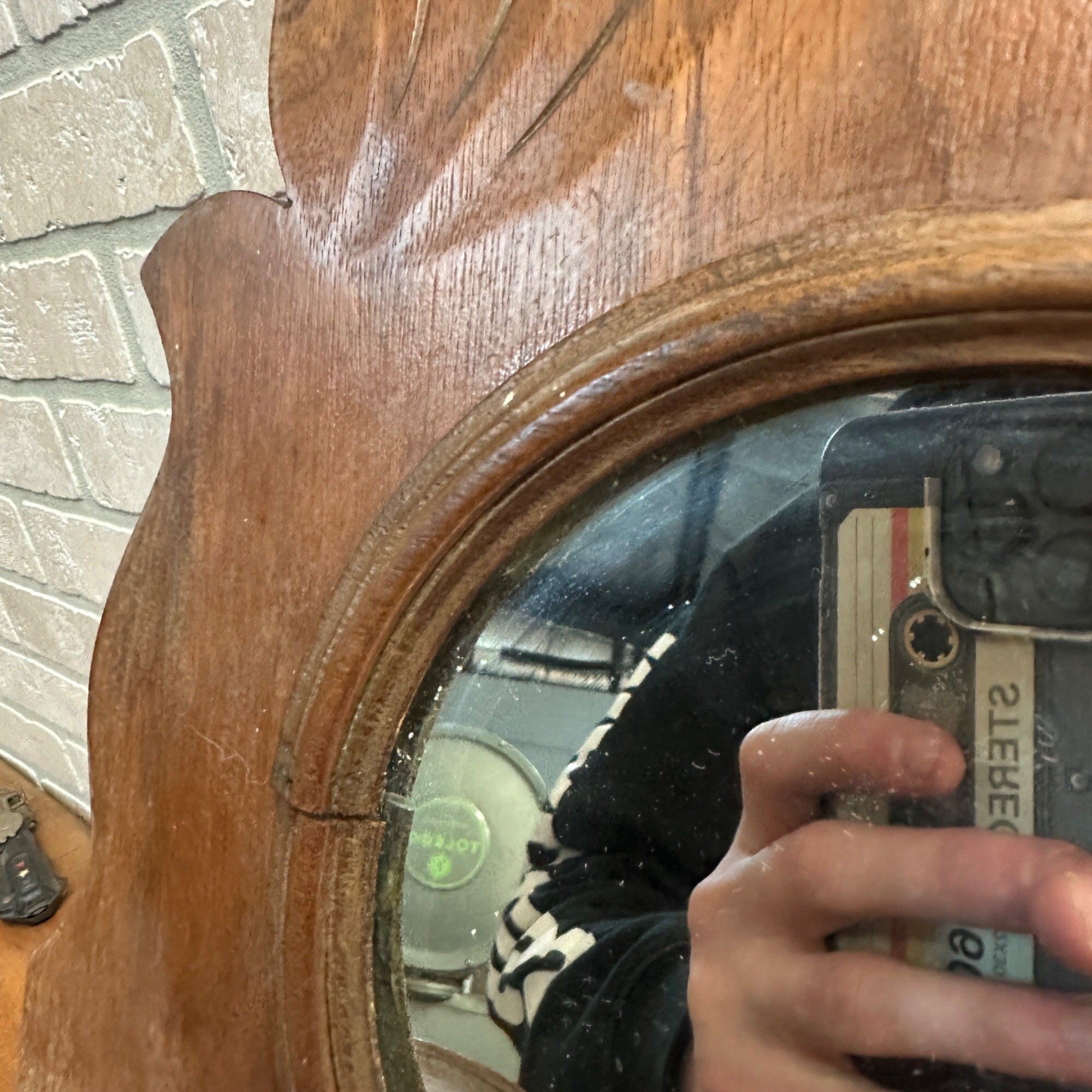 Antique Wooden Wall Shaving Cabinet w/ Mirror Victorian Medicine Cabinet