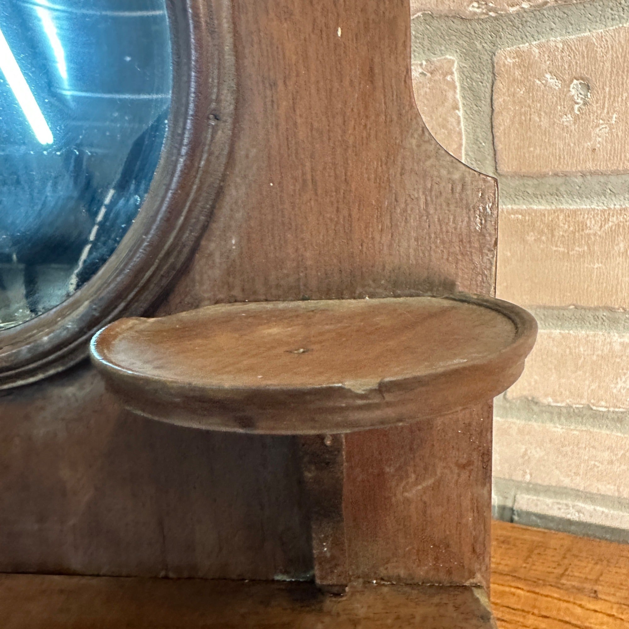 Antique Wooden Wall Shaving Cabinet w/ Mirror Victorian Medicine Cabinet