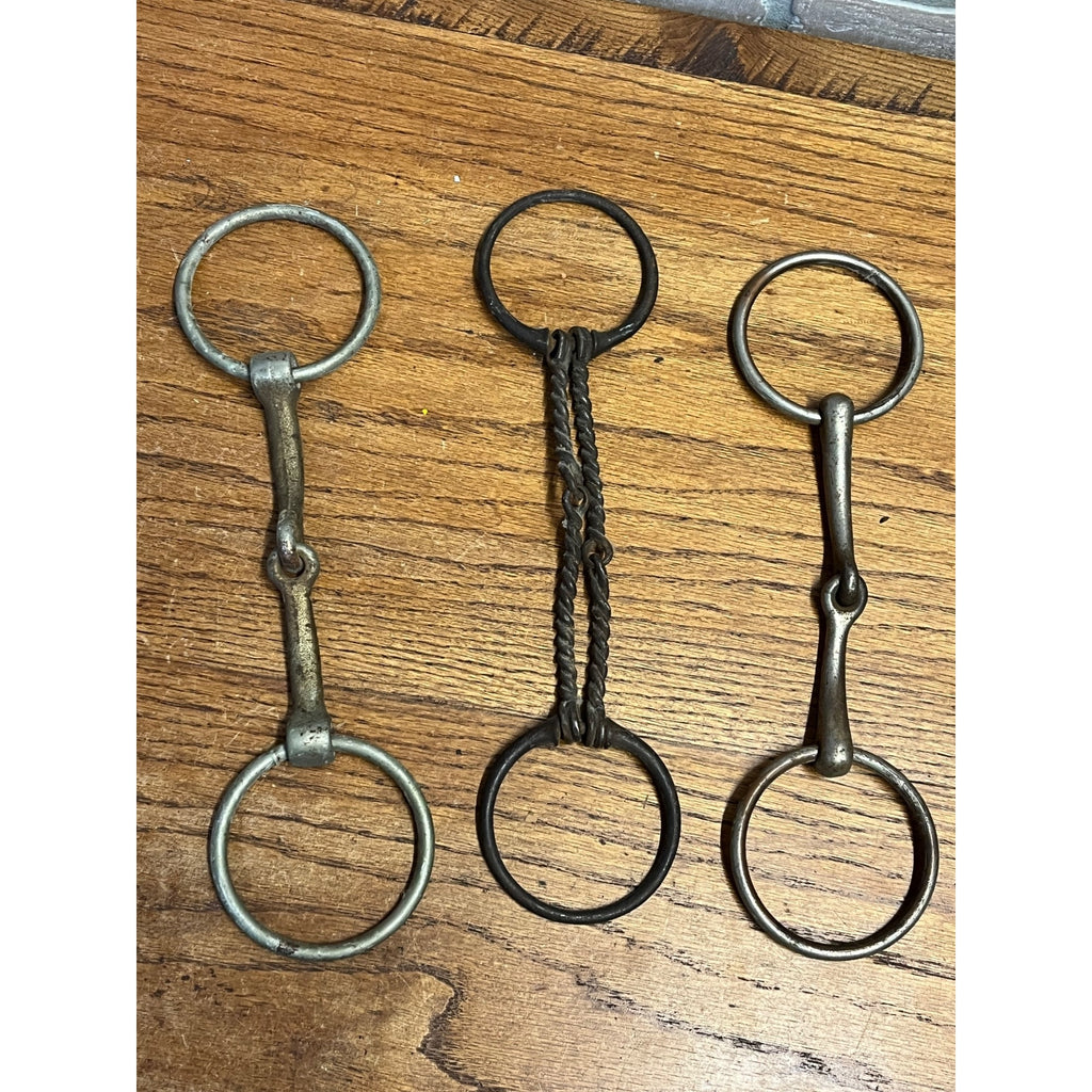 Antique Primitive Horse Mouth Bits Lot (3) Western Equestrian Farmhouse Decor