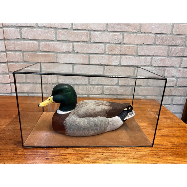John Rawlins 1984 Hand Carved Wood Mallard Drake Duck Decoy Signed Wisconsin