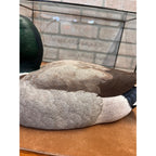 John Rawlins 1984 Hand Carved Wood Mallard Drake Duck Decoy Signed Wisconsin