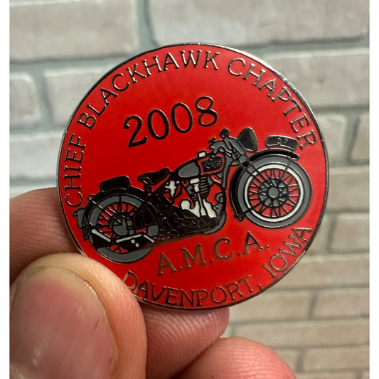 AMCA 2008 Chief Blackhawk Chapter Davenport Iowa Collectible Pin Badge Biker