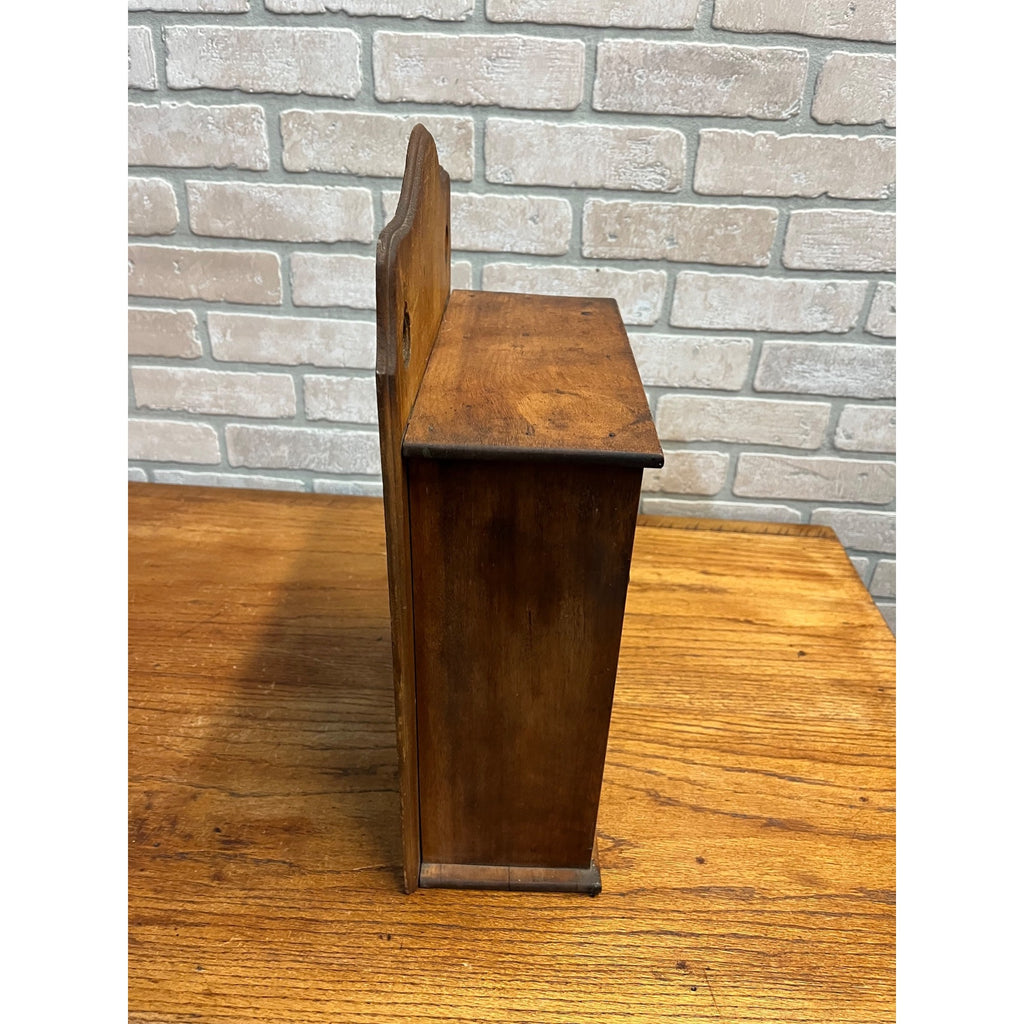 Antique Primitive 19th c. Wall Hanging 8-Drawer Spice Cabinet Farmhouse Country