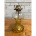 Vintage Kerosene Oil Lamp Clear Dimpled Glass Base P & A Eagle Burner