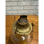 Vintage Kerosene Oil Lamp Clear Dimpled Glass Base P & A Eagle Burner