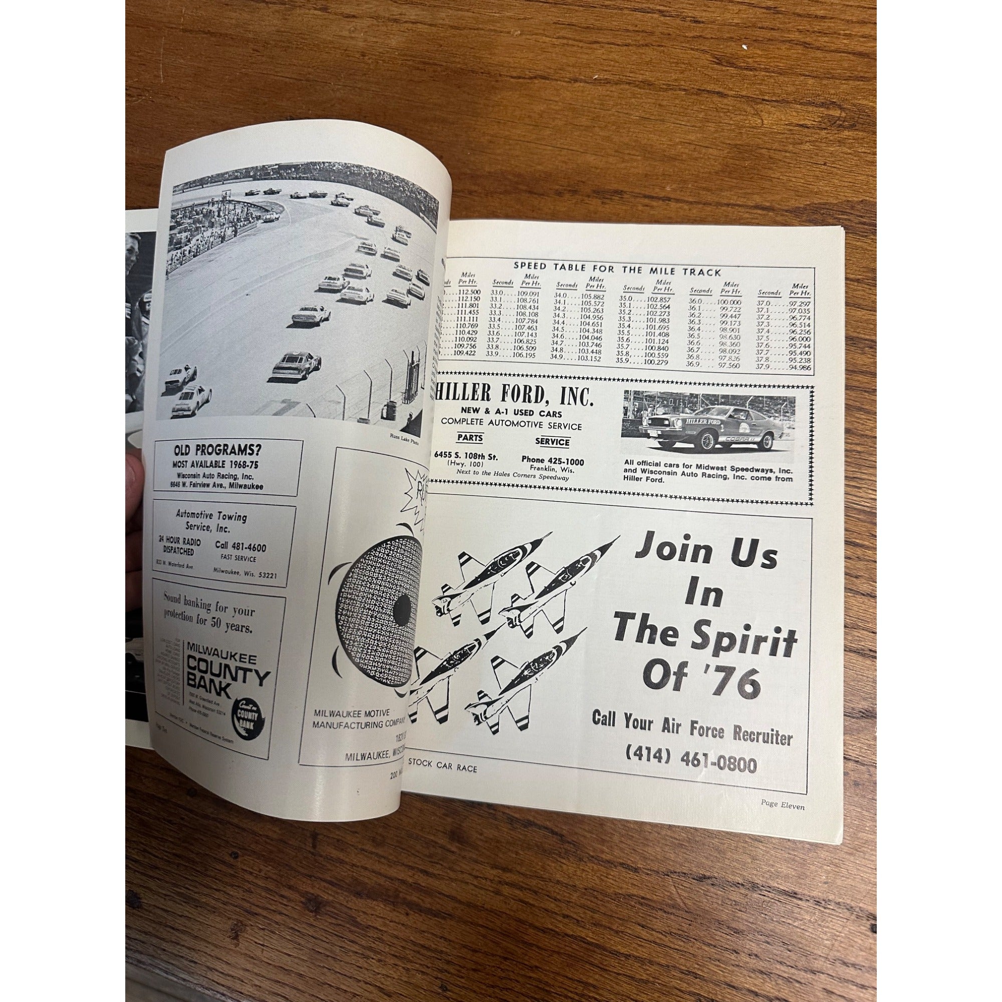 1976 Stock Car 200 Mile Race National Championship Souvenir Program Wisconsin