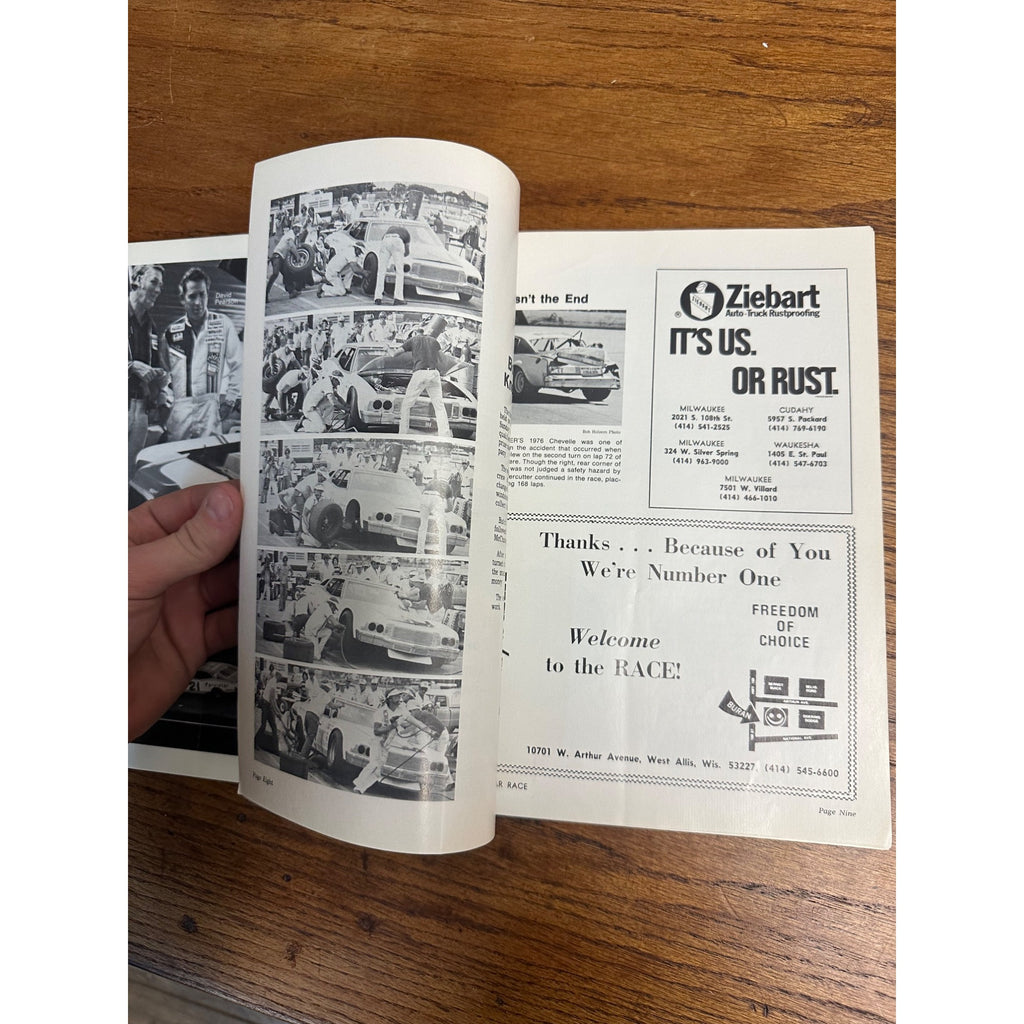 1976 Stock Car 200 Mile Race National Championship Souvenir Program Wisconsin