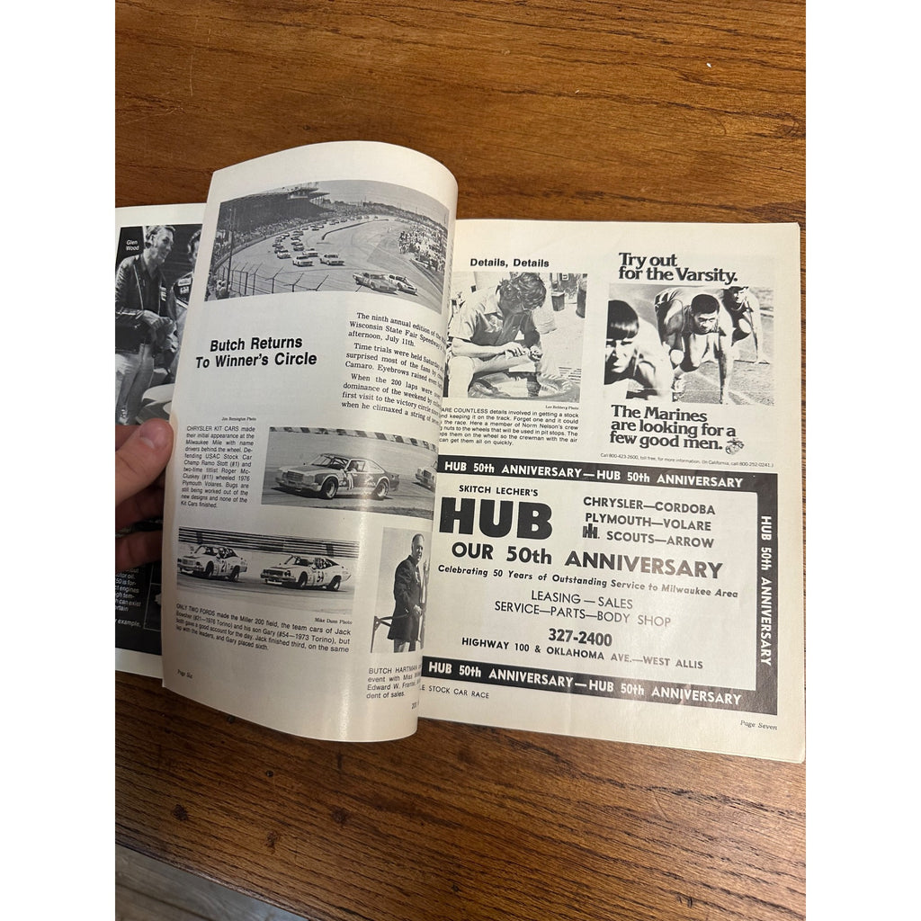 1976 Stock Car 200 Mile Race National Championship Souvenir Program Wisconsin
