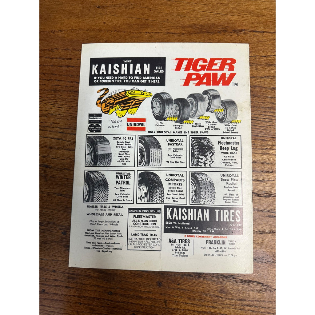 1976 Stock Car 200 Mile Race National Championship Souvenir Program Wisconsin