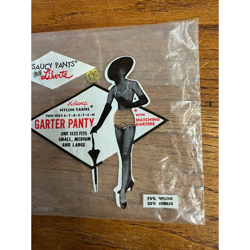 Vintage 1970s Women's Panty Garter Saucy Pants Liberte Store Package Only