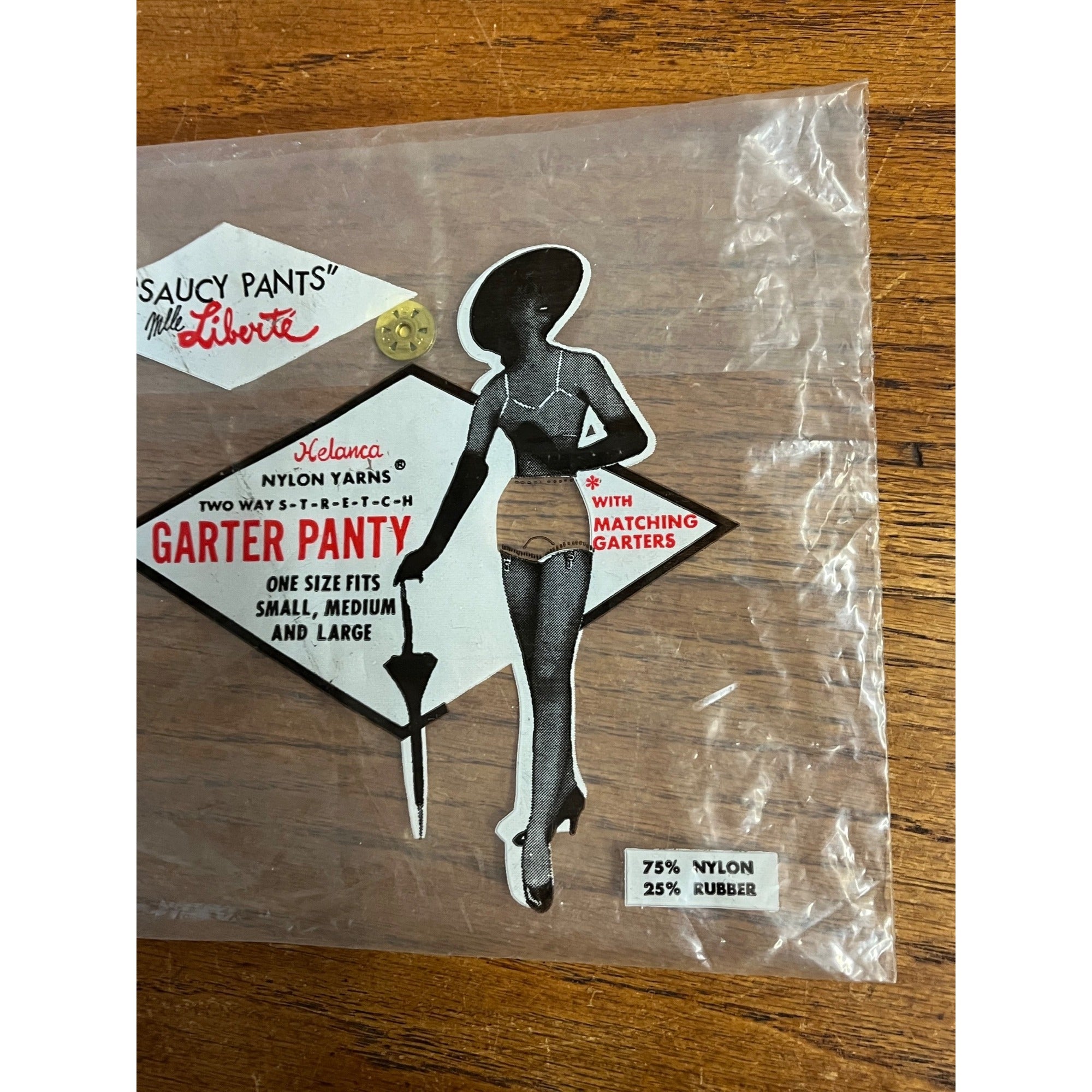 Vintage 1970s Women's Panty Garter Saucy Pants Liberte Store Package Only