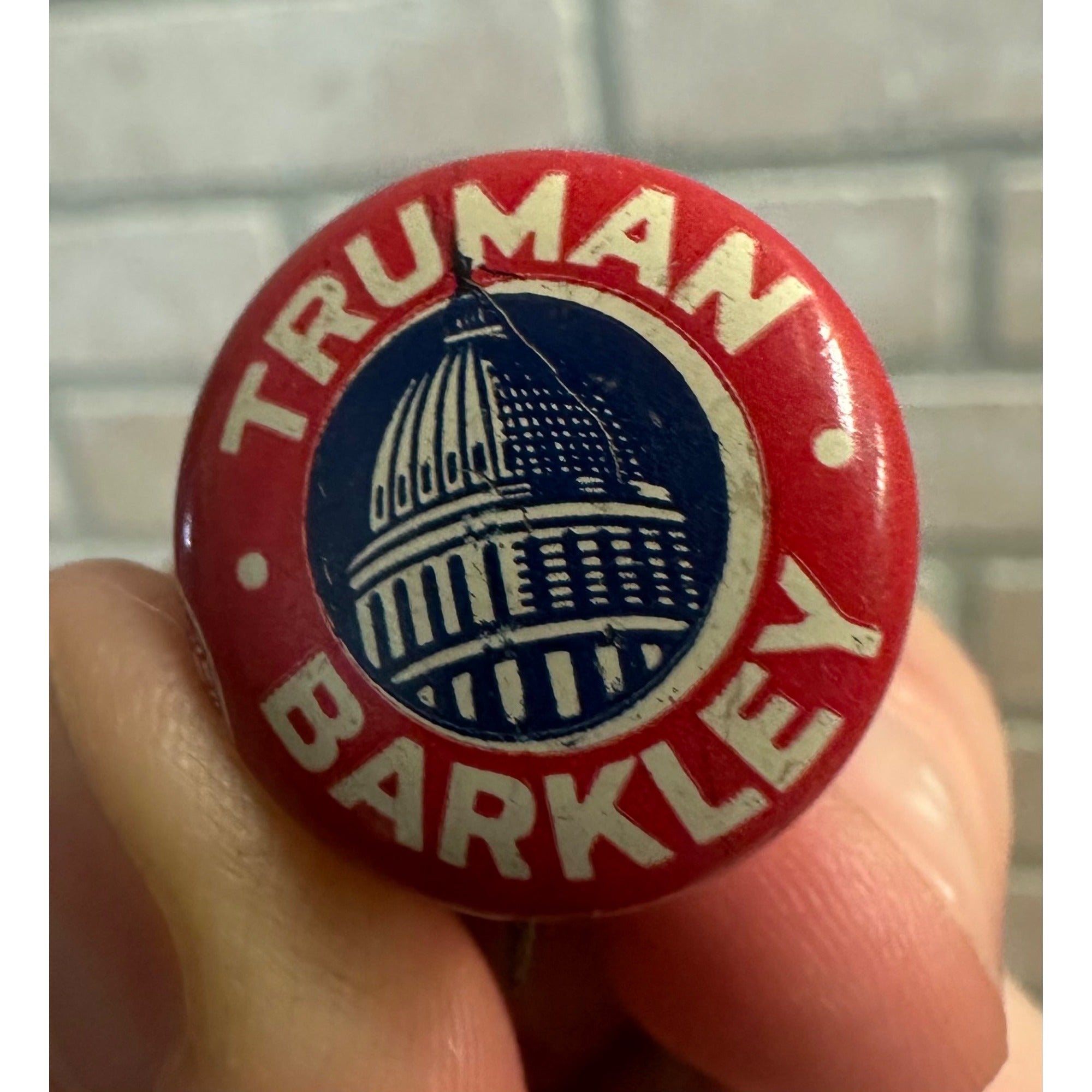1948 HARRY TRUMAN ALBEN BARKLEY campaign pin pinback button political president