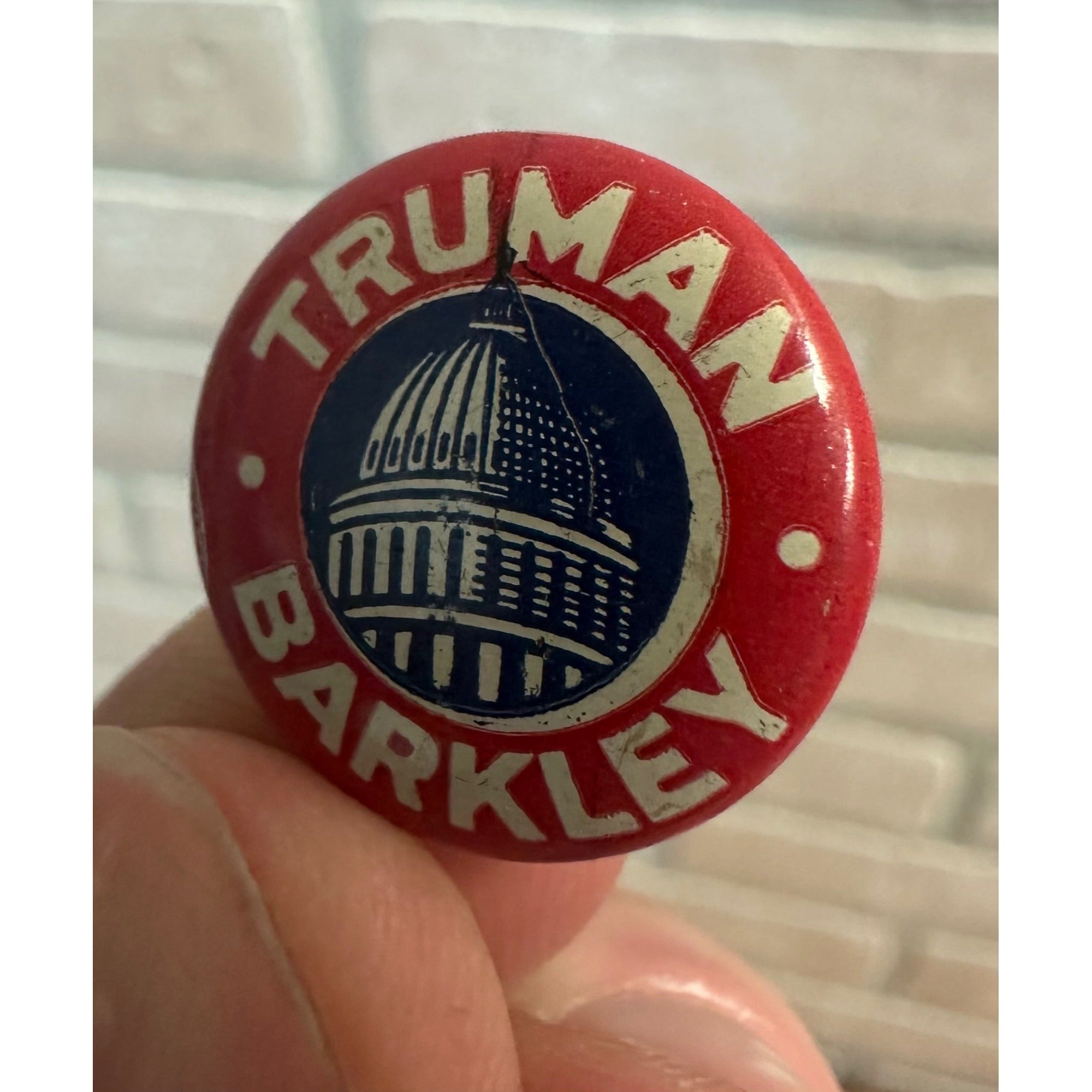 1948 HARRY TRUMAN ALBEN BARKLEY campaign pin pinback button political president