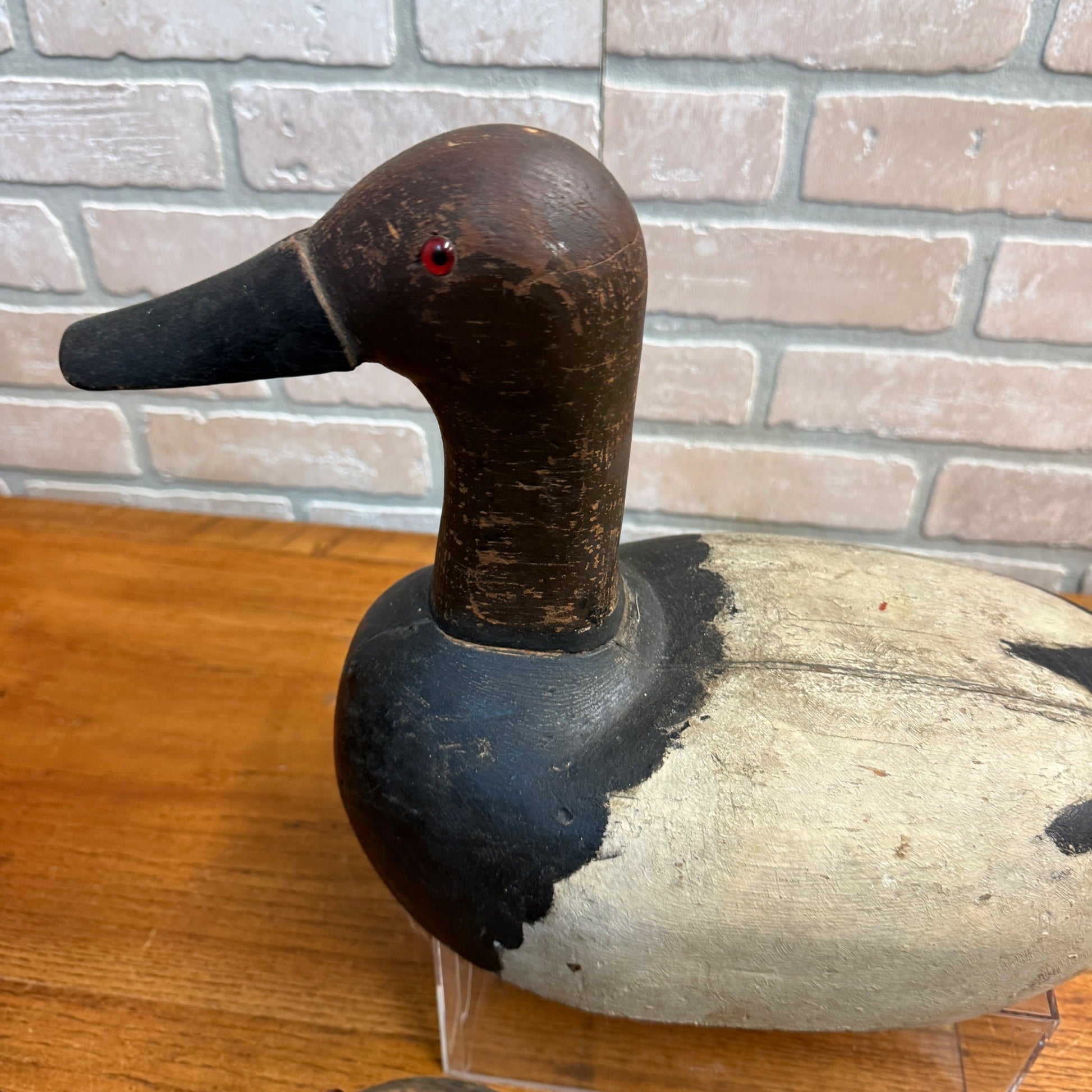 1940's High Head Canvasback Pair Duck Decoy Wisconsin Early Nice Paint Detailed