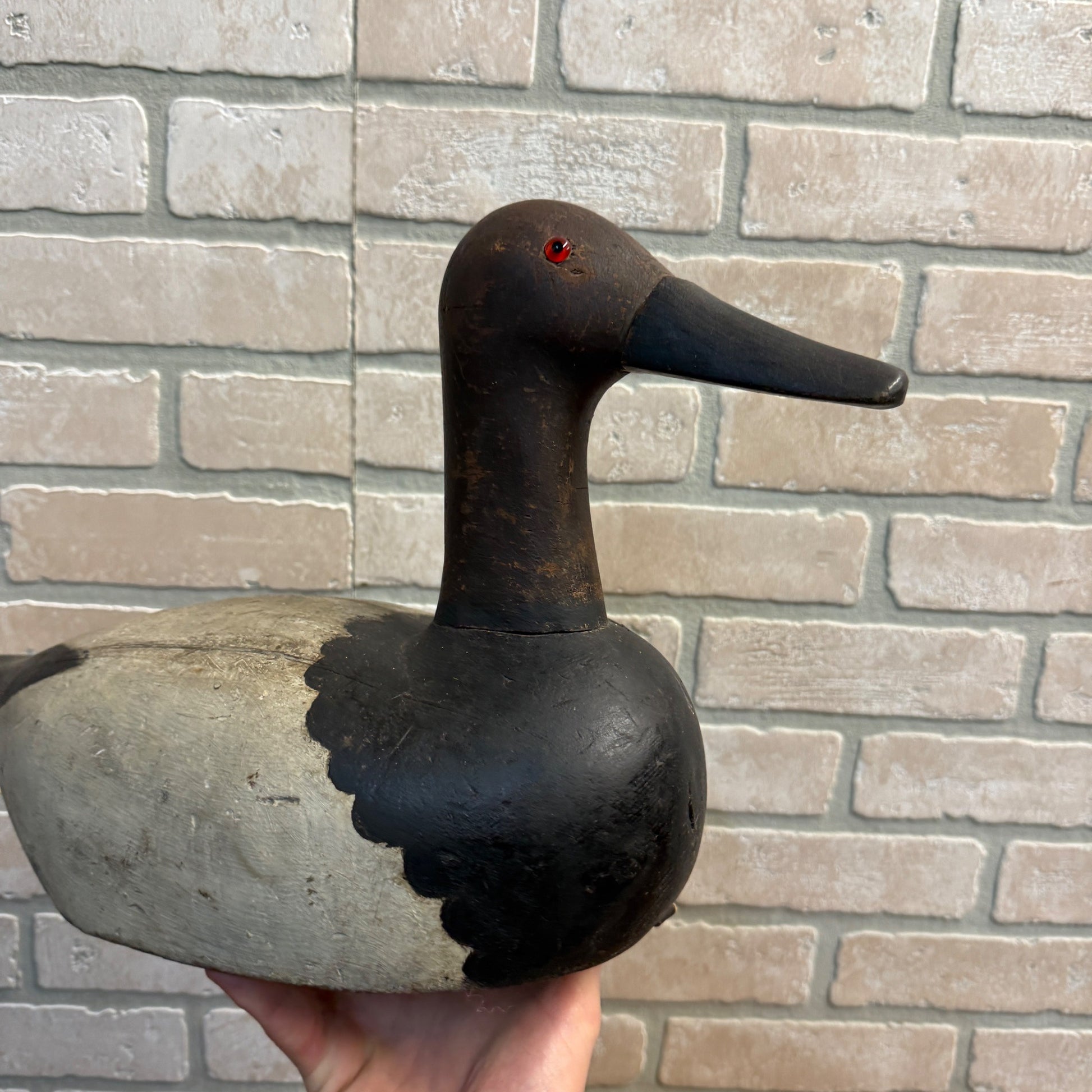 1940's High Head Canvasback Pair Duck Decoy Wisconsin Early Nice Paint Detailed