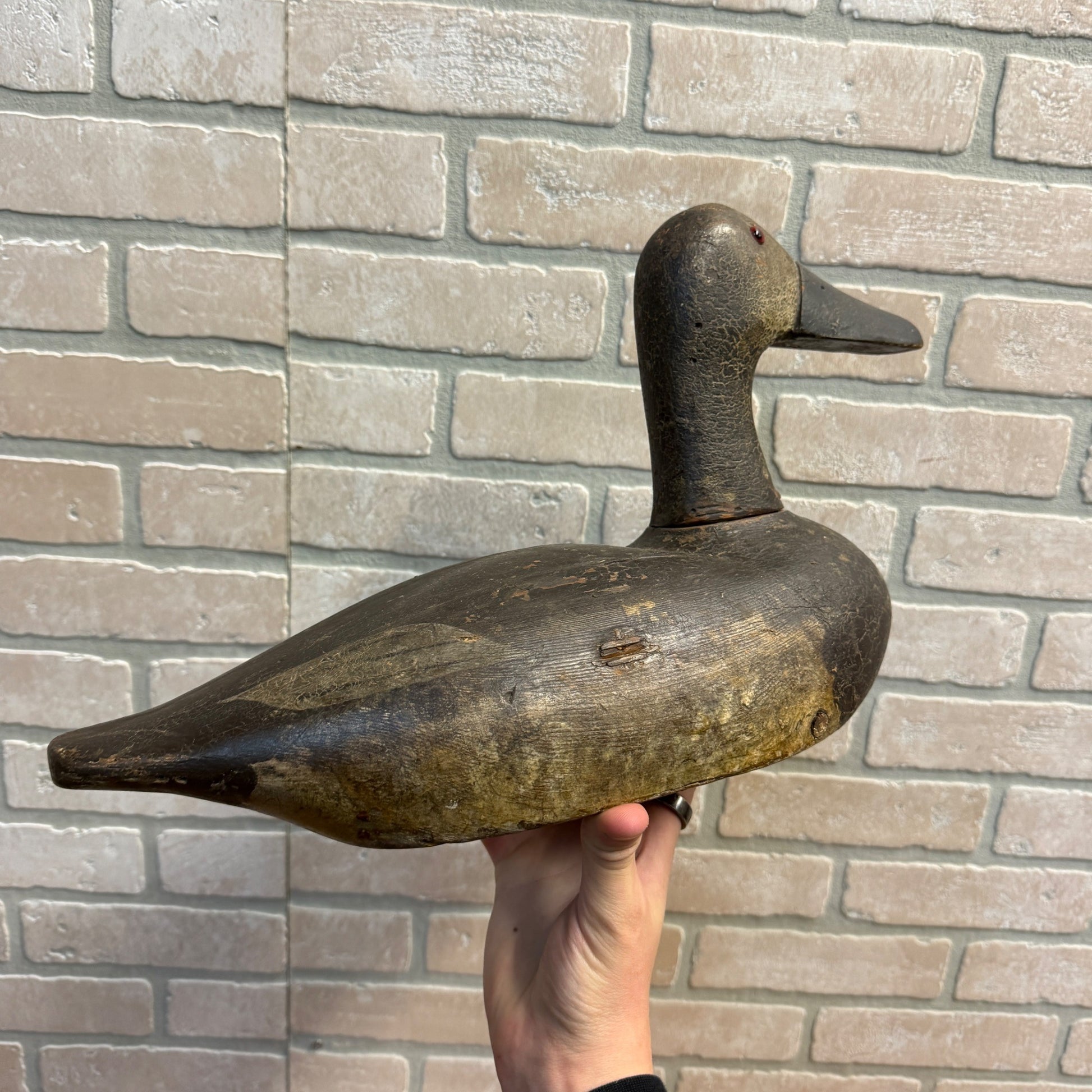 1940's High Head Canvasback Pair Duck Decoy Wisconsin Early Nice Paint Detailed