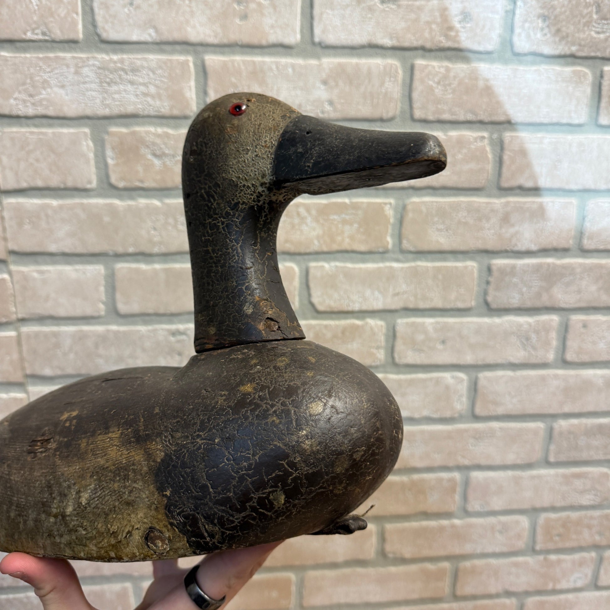 1940's High Head Canvasback Pair Duck Decoy Wisconsin Early Nice Paint Detailed