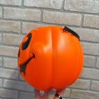 Vintage Plastic Blow Mold Smiling Jack O' Lantern Halloween Candy Bucket Grand Venture LP 1997
