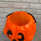 Vintage Plastic Blow Mold Smiling Jack O' Lantern Halloween Candy Bucket Grand Venture LP 1997