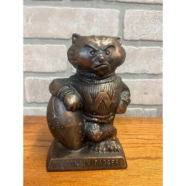 Vintage University Of Wisconsin Badgers Pewter Color Banthrico Bank Very Rare
