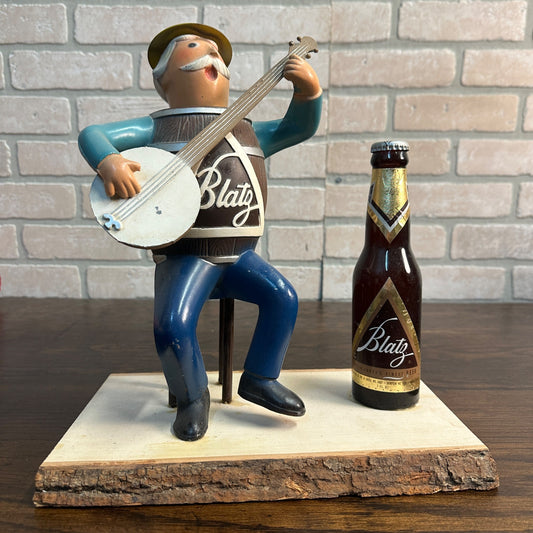 Vintage Blatz Beer Banjo Player Barrel Man Figure For Parts