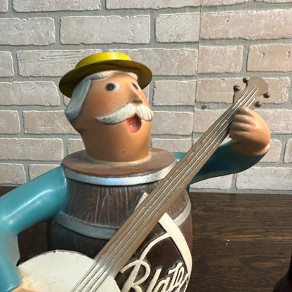 Vintage Blatz Beer Banjo Player Barrel Man Figure For Parts