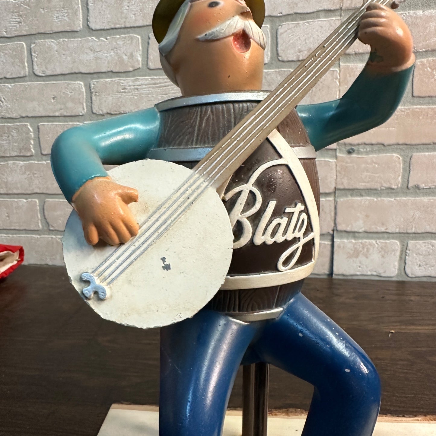 Vintage Blatz Beer Banjo Player Barrel Man Figure For Parts