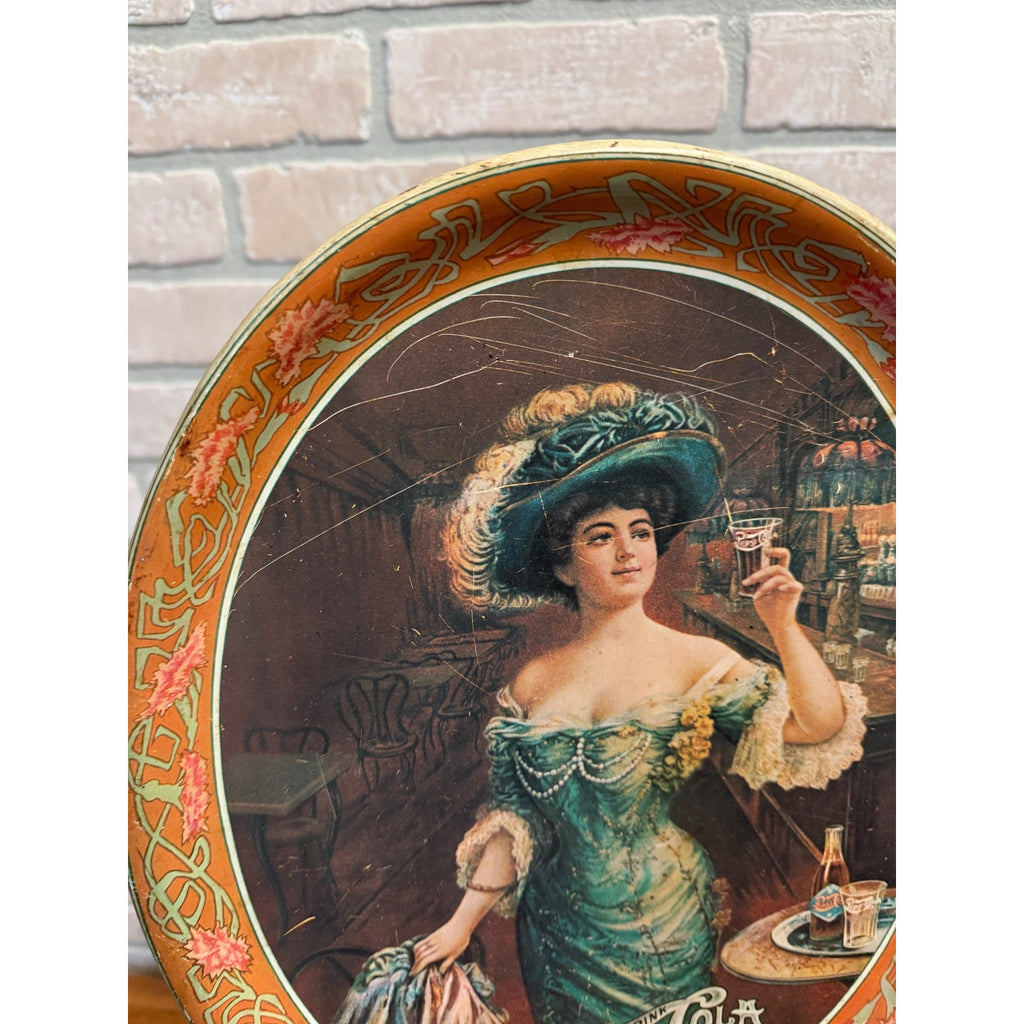 Vintage Repro Pepsi Cola Advertisement Oval Serving Tray Gibson Girl