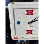 RARE Vintage 1957 Miller High Life Beer Hanging Lighted Clock Bar Sign Advertising