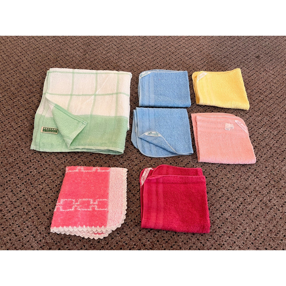Vintage Cannon Mills Dryfast & Dundee Kitchen Towel / Dish Cloths Retro NOS NEW