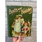 Antique Victorian Litho "Buds & Beauties" Children's Hardcover Book 1903 Conkey