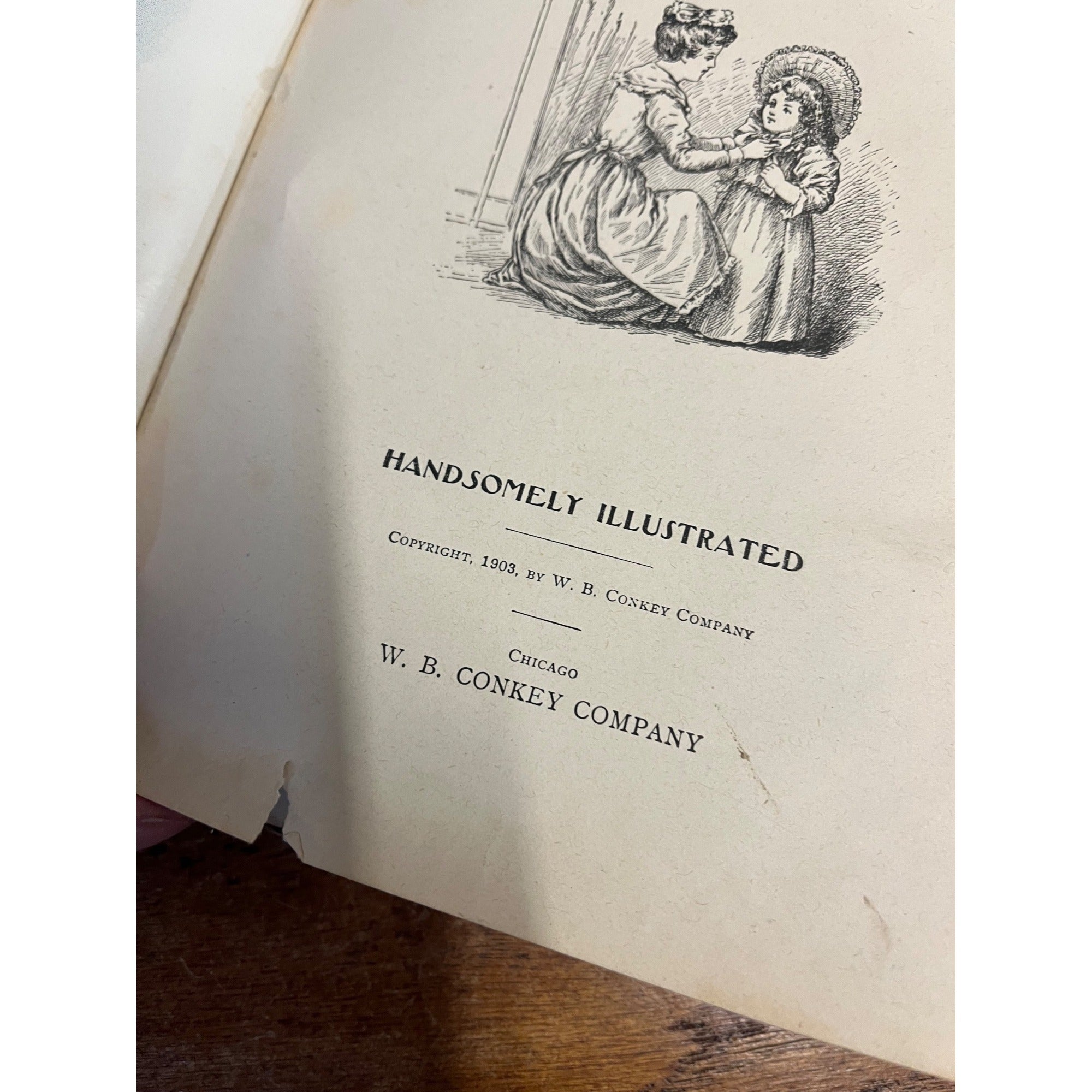 Antique Victorian Litho "Buds & Beauties" Children's Hardcover Book 1903 Conkey