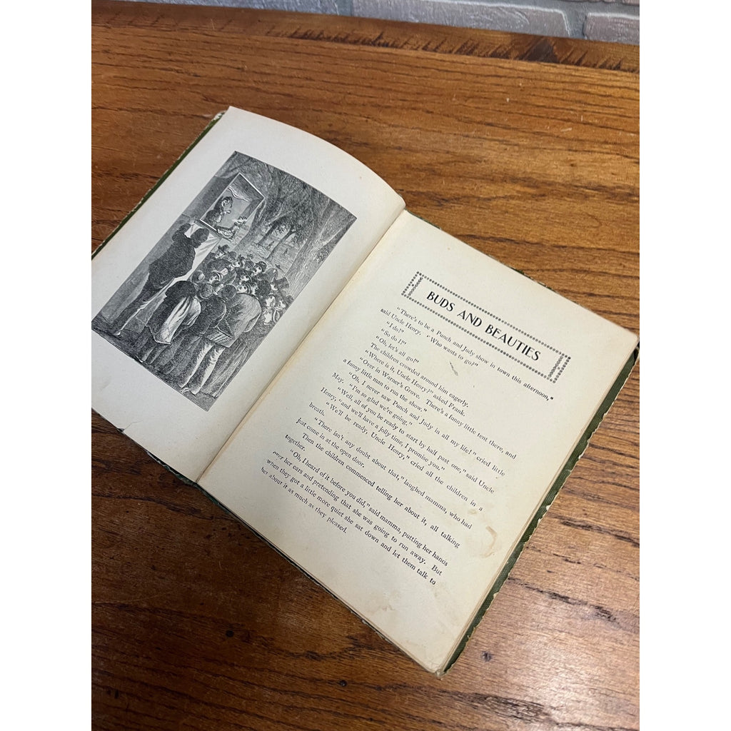 Antique Victorian Litho "Buds & Beauties" Children's Hardcover Book 1903 Conkey