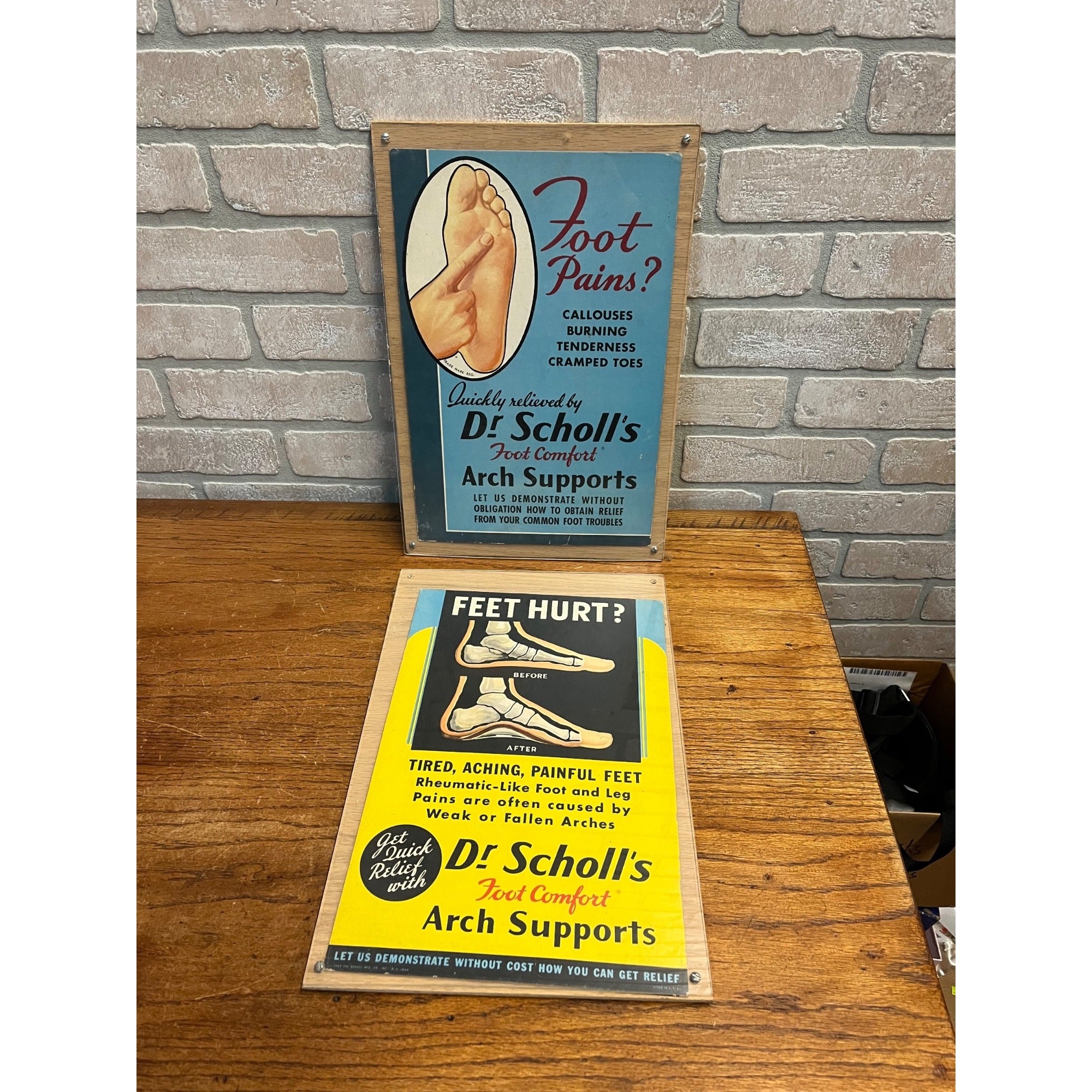 Vintage Dr Scholl's Foot Support Advertising Store Display Sign