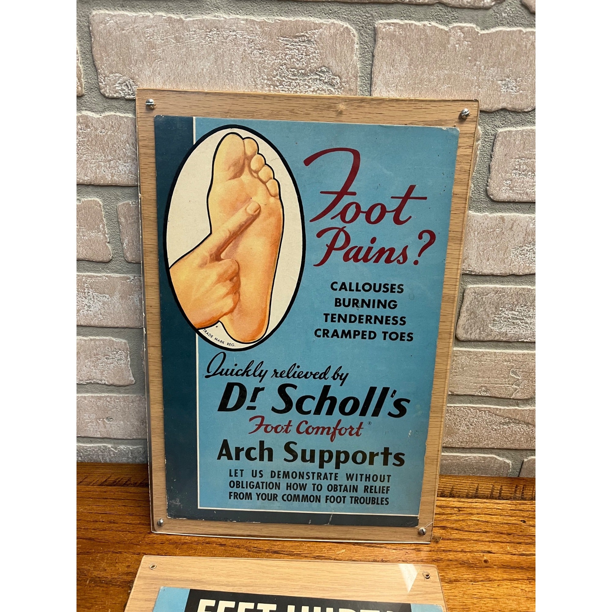 Vintage Dr Scholl's Foot Support Advertising Store Display Sign
