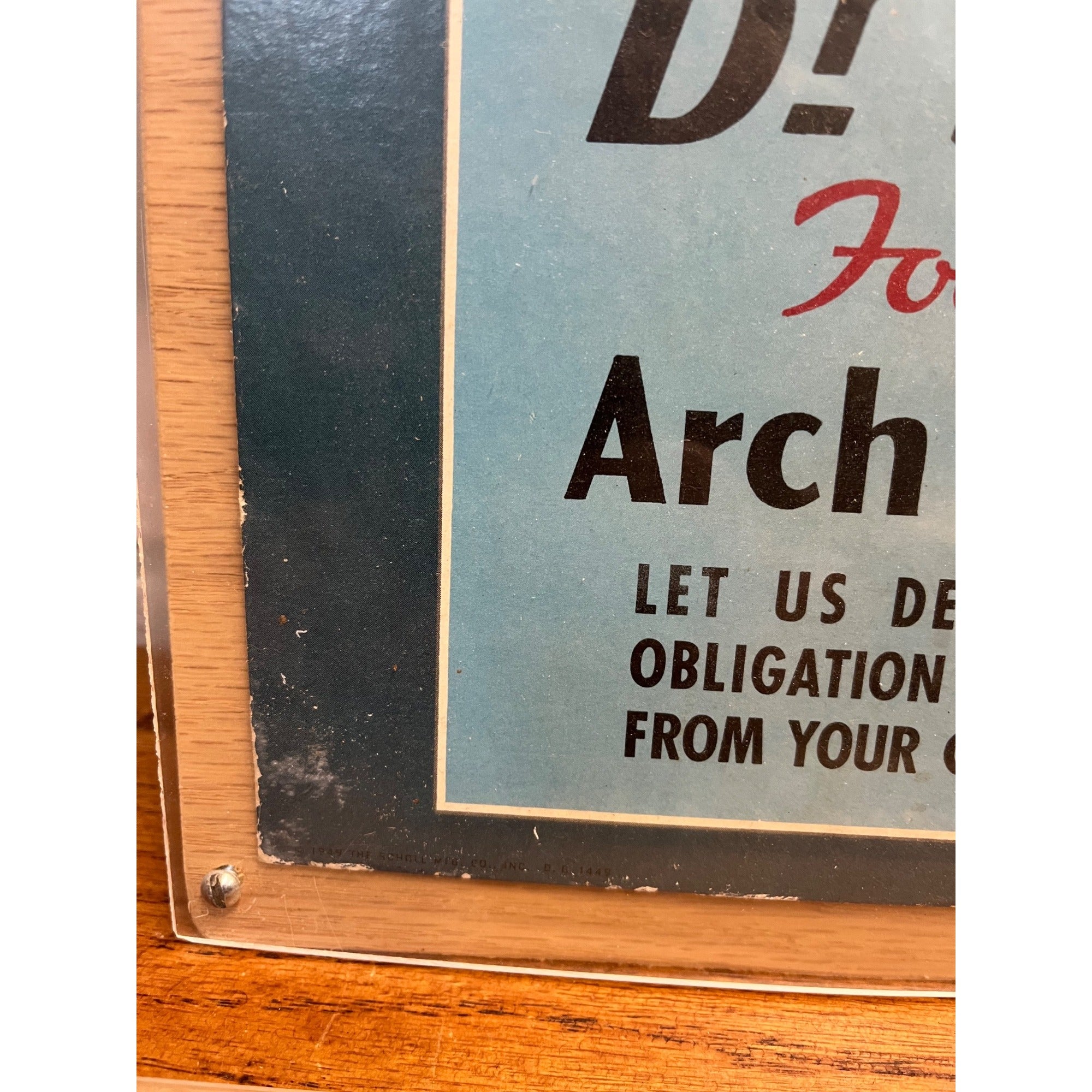 Vintage Dr Scholl's Foot Support Advertising Store Display Sign