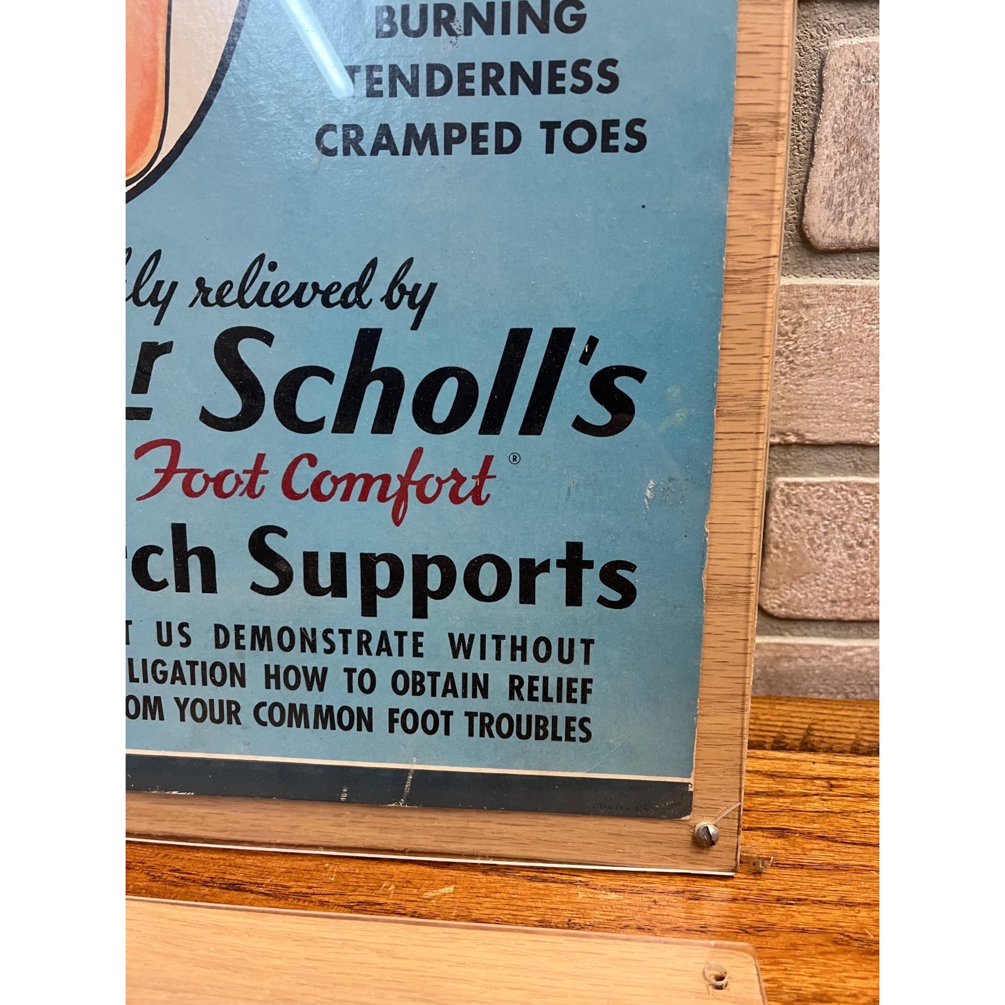 Vintage Dr Scholl's Foot Support Advertising Store Display Sign